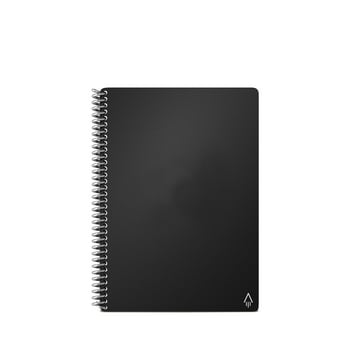 Rocketbook Note Smart Reusable Spiral , Dot-Grid and Lined, 36 Pages, 5" x 7", Black