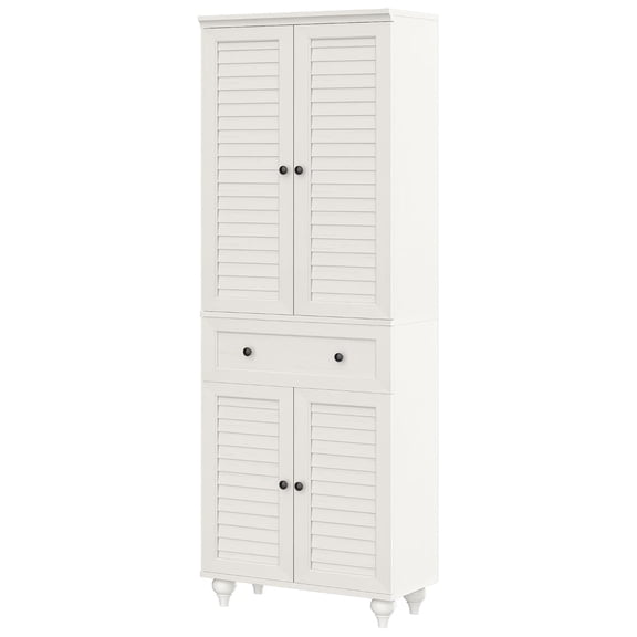 80" Kitchen Pantry Cabinet, Farmhouse Storage Cabinet with Adjustable Shelves