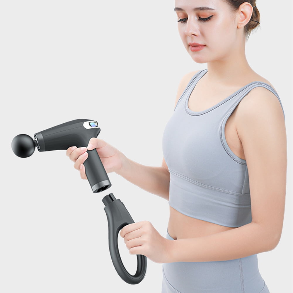 LED Display Fascia Massage Gun Removable Handle Design 4 Replacement Heads Portable Electric Massager for Full Body Relax