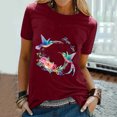 thumbnail image 1 of SMihono Hauts pour Femmes Été Chic Décontracté Femmes Décontracté Impression de Lettres Manches Courtes Col Rond T-Shirt Ample Blouse Hauts T-Shirt Oversize pour Femmes, 1 of 5