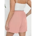 thumbnail image 7 of SHOWMALL Women's Plus Drawstring Shorts Pink 5X Summer Elastic Waist Casual Lightweight with Pockets, 7 of 7