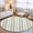Green, variant on Grey Striped Washable Round Area Rug 8 ft, Modern Stripes Farmhouse Rustic Country Soft Non Slip Rugs Stain Repellent Indoor Felt Carpet for Living Dining Room Bedroom Home Office