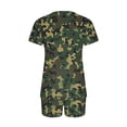 thumbnail image 5 of AKAFMK Women's 2 Piece Pajama Sets Camouflage Print Short Sleeve Loungewear Sets Soft Round Neck Top and Shorts Sleepwear, 5 of 5