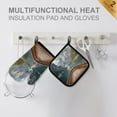 thumbnail image 4 of Yayeee Oven Mitts and Pot Holder Set of 2 Heat Resistant Kitchen Gloves Baking Hot Pad, Wooden Boat, 4 of 5