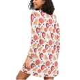 thumbnail image 2 of joogoo Orange Strawberry Women's Long Sleeve Nightgown Sleepwear S, 2 of 8