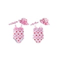 thumbnail image 2 of BemeyourBBs Toddler Baby Girl Strawberry Bow Cherry Swimsuit Infant Bathing Suit One-Piece Swimsuits Sun Hat Set Front Bow Rash Guard Spaghetti Strap Swimwear Summer Beach Wear Headband, 2 of 9
