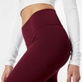 thumbnail image 4 of Couver Women's Cotton Spandex Basic Leggings Pants, Burgundy S, 1 Pack, 4 of 7