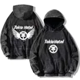 thumbnail image 2 of Sudadera con capucha lavada de Tokio Hotel, ropa de calle de hip hop, sudaderas de Tokio Hotel Kaulitz 89, sudaderas para hombre y mujer, camisetas holgadas informales retro de gran tamaño, 2 of 5