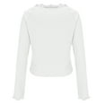 thumbnail image 5 of FRSASU Women Y2K Lace Patchwork Tee Top Long Sleeve Fairy Grunge T-Shirts Vintage Aesthetic Slim Top White, 5 of 7