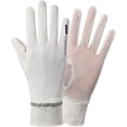 thumbnail image 1 of HUGFEG Summer Driving Gloves Men Anti-UV Protection Sunscreen Touchscreen Cooling Mesh Breathable Gloves Cycling Riding Full Palm Sport Non-Slip Grip Motorcycle Golf Mittens (White with 2 U2536-20579, 1 of 7