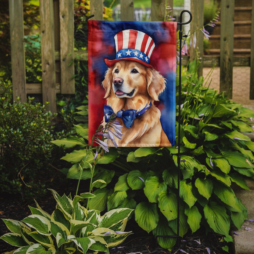 Golden Retriever Patriotic Garden Flag 11.25 in x 15.5 in