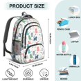 thumbnail image 3 of Multicolor Cat and Moon White Pattern Cute School Backpack Bag with Padded Back and Adjustable Shoulder Straps 16.9 X 12.6 X 5.9 Inches, 3 of 3