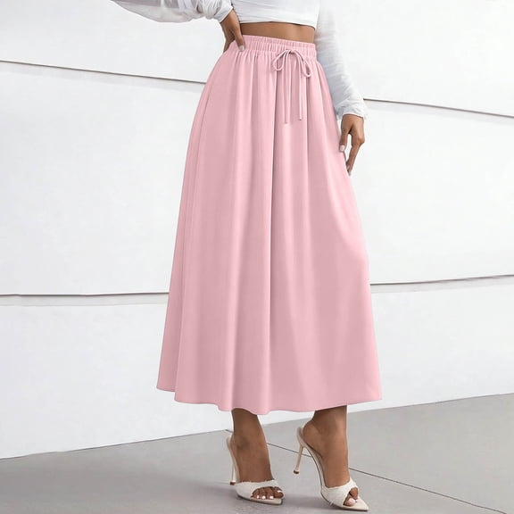 Shihyeh Maxi Skirts for Women Reg & Plus Size Women's Long Skirts, Flowy Summer Skirt Aline Elastic High Waisted Trendy 2023