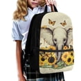thumbnail image 3 of KUIFORTI Elephant Girls Bookbag Ages 8-10 Sunflower Backpack For School Girls 5th Grade Multi-Pockets Kids Shoulder Backpack Large Capacity School Bag with Shoulder Pad & Adjustable Straps, 3 of 6