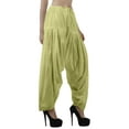 thumbnail image 3 of Moomaya Schiffli Detain Solid Punjabi Salwar Relaxed Drawstring Waist Cotton Yoga Pants For Women, 3 of 4