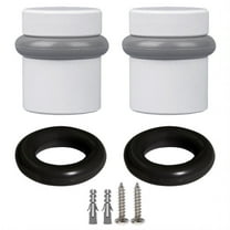 Design House 2-Pack Modern Cylindrical Floor Mounted Door Stops with Rubber Bumper, White