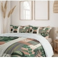 thumbnail image 6 of Ambesonne Monstera Duvet Cover Set, Mid Century Boho Shapes, King, Evergreen Pale Rust Brown, 6 of 6
