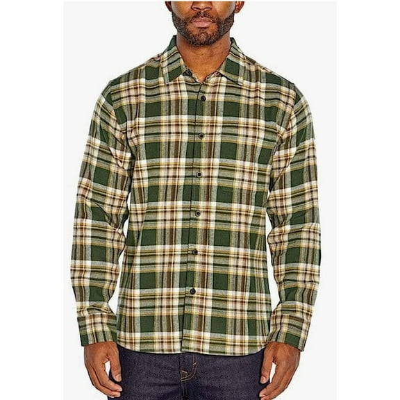 Men's Eddie Bauer Everyday Flex Flannel Button Down Shirt Green