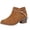 Coffee, variant on Women’s Rhinestone Strap Chunky Block Heel Ankle Boots, Side Zipper Faux Suede Short Booties, Round Toe Fall Winter Shoes Pink 5.5(36)