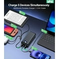 thumbnail image 4 of Portable Charger Power Bank - 60,000mAh Battery Pack, 22.5W Fast Charging Phone Attached USB-C/iOS/Micro-USB Cable, Powerbank for iPhone 17 16 15 14 13 , Travel Camping Essentials, 4 of 5
