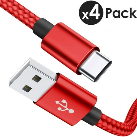 4-Pack Type C Cable Fast Charging Nylon Braided Cable USB-C Type-C 3.1 Data Sync Charger Cable Cord For Samsung Galaxy S8 S9 S10 Plus Note 8 Note 9 Nexus 5X 6P OnePlus LG G6 G7 V30/40/50 Google Pixel price history on PriceWatchPro