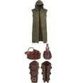 thumbnail image 4 of ZGRBOU Renaissance Costume for Men Medieval Viking Hooded Sleeveless Surcoat Tunic Set for Halloween Cosplay Five Piece Set, 4 of 4