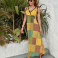 thumbnail image 3 of Vestido Largo Sin Mangas Para Mujer, Geometric Printing Traje Informal Para Cumpleaños, Verano, 3 of 5