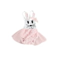 thumbnail image 2 of Douhoow Baby Girl Easter Bunny Rompers Infant Sleeveless Fuzzy Tulle Jumpsuits, 2 of 9