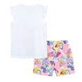 thumbnail image 6 of Caqnni 2Pcs Summer Outfits Set for Toddler Girls - Flower Short Sleeve T-Shirt & Pants for Gift Summer Outfits Girls' Clothing Set 2Pcs Summer Playwear Beach Outfits 3-4 Years,White, 6 of 7