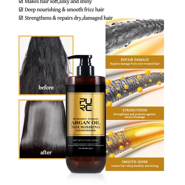 Set de champú y acondicionador con aceite de argán marroquí | Mascarilla Capilar Nutritiva Sérum Aceite | Reparación profunda | Extractos botánicos hidratantes | Para cabello seco y dañado | 1100ml