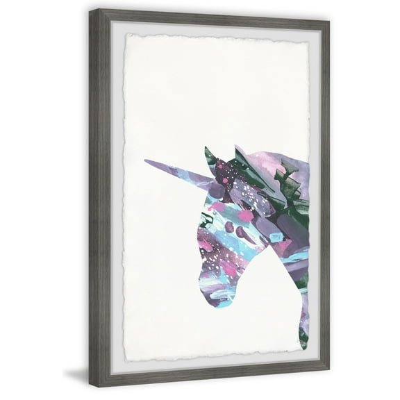 Marmont Hill Dashing Unicorn Ii Framed Wall Art, 16.00" x 1.50"
