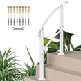 thumbnail image 2 of Outsunny 1-3 Step Handrails for Outdoor Steps, Outdoor Stair Railing with Installation Kit, Metal Handrail for Concrete Steps, Porch, Deck, White, 2 of 9