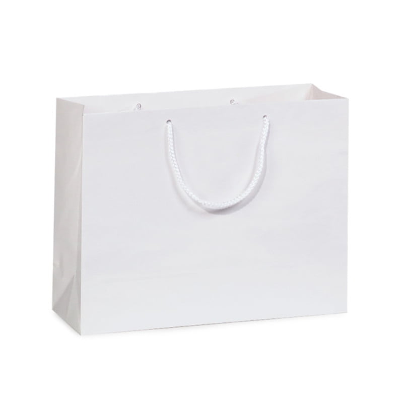 White Gloss Medium Gift Bags 100 13x5x10"