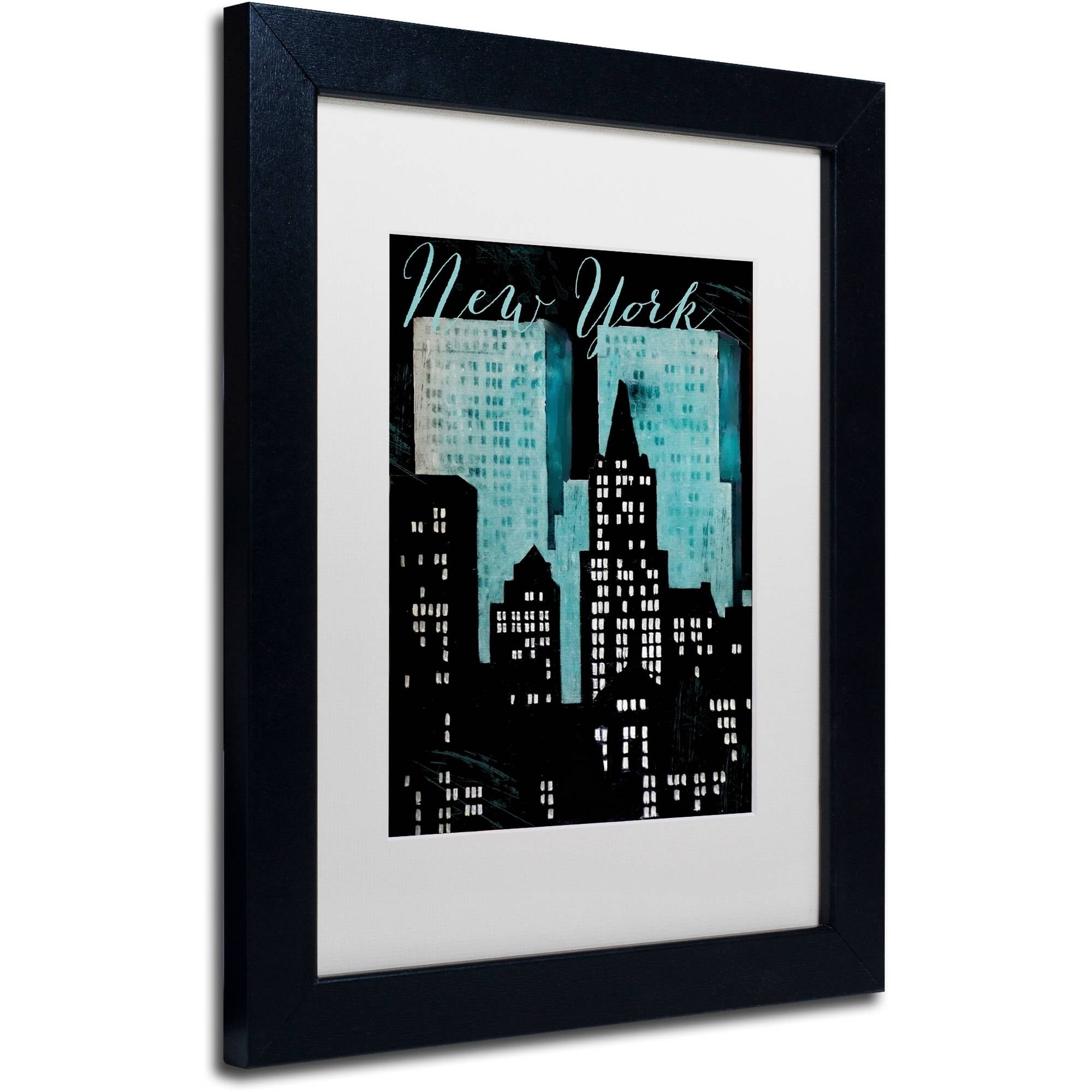 Trademark Fine Art "Retro Cities I" Canvas Art by Color Bakery White Matte, Black Frame