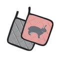 thumbnail image 2 of Caroline's Treasures Giant Chinchilla Rabbit Pink Check Pair of Pot Holders, 2 of 3