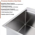 thumbnail image 6 of PROOX 30'' Single Bowl Stainless Steel Drop-In Kitchen Sink with 2 Faucet Holes, 6 of 6