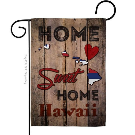 Ornament Collection G191160-BO 13 x 18.5 in. State Hawaii Home Sweet American State Vertical Garden Flag with Double-Sided House Decoration Banner Yard Gift