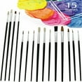 thumbnail image 2 of 15 Paint Brush Set All Purpose Oil Watercolor Acrylic Art Craft Artist Painting, 2 of 3