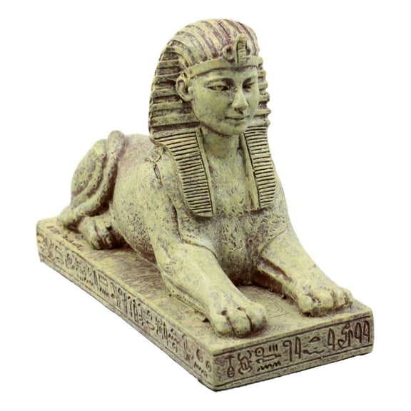 Ebros Gift Ancient Egyptian Guardian Sphinx Figurine 4.25"L Androsphinx Lion Decorative Collectible In Sand Clay Finish