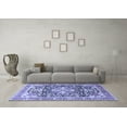 thumbnail image 3 of Ahgly Company Machine Washable Indoor Square Persian Blue Traditional Area Rugs, 3' Square, 3 of 4