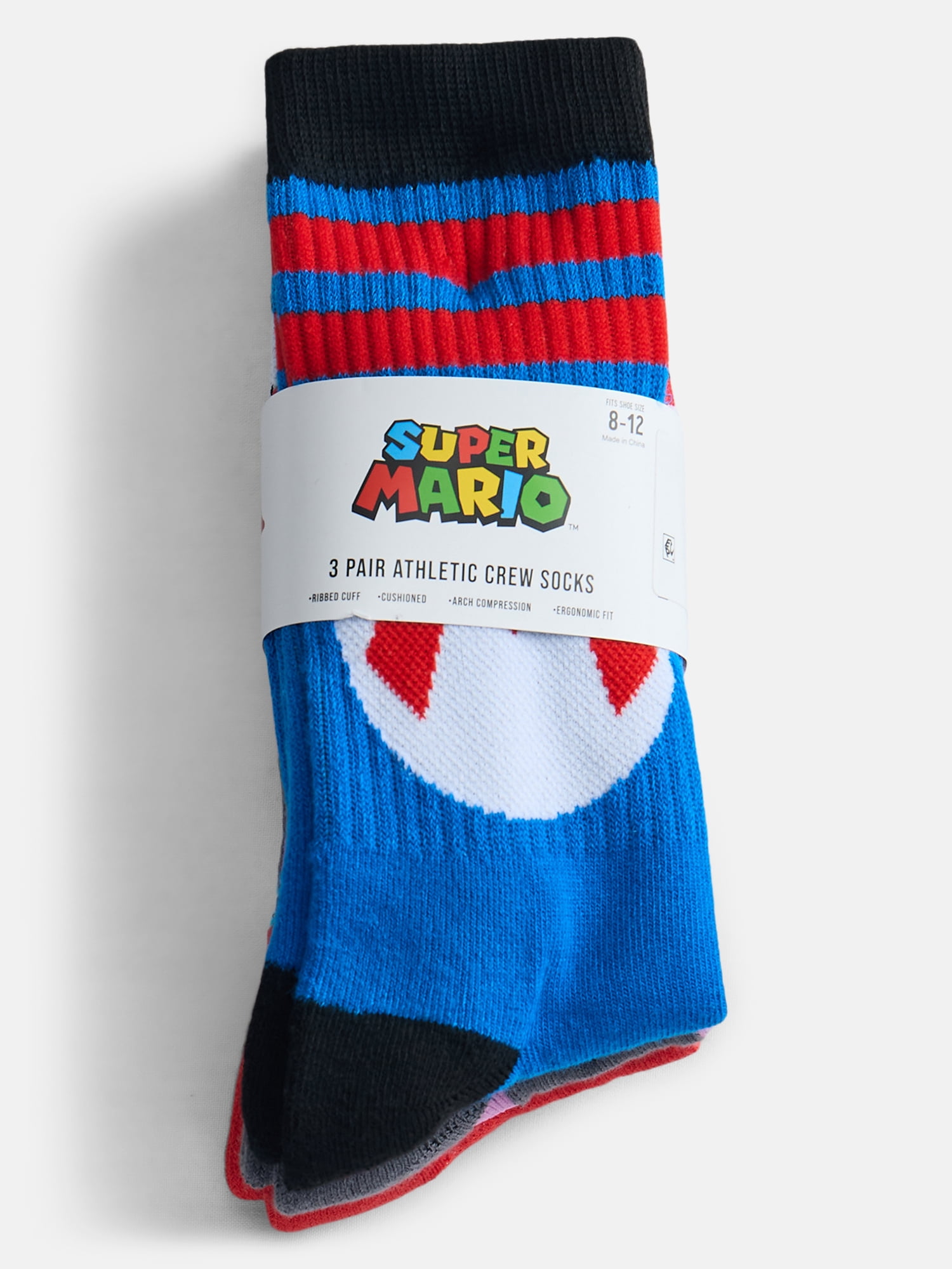 Men's Super Mario 3pk Socks, Sizes 10-13