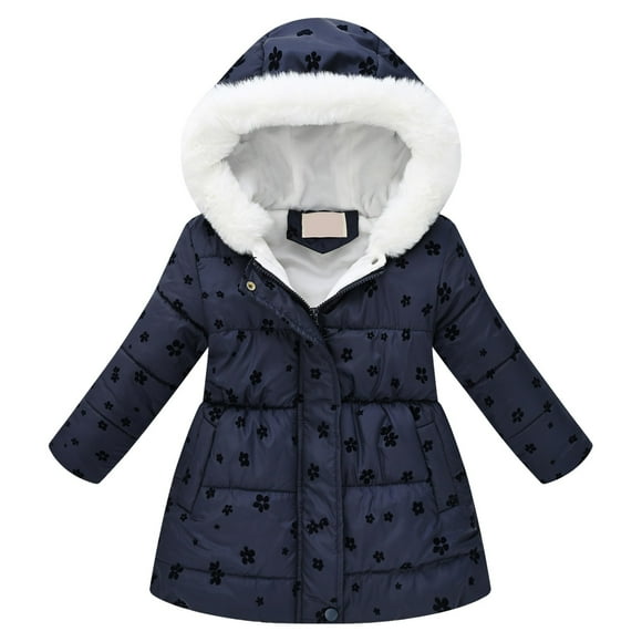 Curenmufel Snow Jacket Girls Girls' Winter Coat Insulated Long Quilted Puffer Jacket Warm Hooded Snow Coats Size 9-10 (Black,9-10 Years)