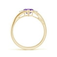 thumbnail image 2 of ANGARA Natural Heart-Shaped Amethyst Bypass Ring with Diamonds in 14K Yellow Gold for Women (Size-6mm) | February Birthstone, Birthday, Anniversary, Jewelry Gift for Women | Natural Amethyst Ring, 2 of 10