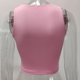 thumbnail image 2 of Túnica camisetas sin mangas para las mujeres Mujeres Sexy sin mangas de cuello Racerback recortadas Tank Tops Trendy Cute Teen Girls Neck Crop Tops Chaleco (Pink, S), 2 of 7