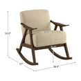 thumbnail image 6 of Bracco Light Brown Mid-Century Fabric Upholstery Solid Wood Rocking Chair, 6 of 7