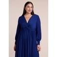 thumbnail image 3 of ELOQUII Women's Plus Size Knot Front Pleated Skirt Dress, 3 of 3