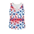 thumbnail image 6 of GERsome 4th of July Tank Tops Women's V-Neck Loose Fit Sleeveless Patriotic Summer T-Shirts Size 2XL, 6 of 7