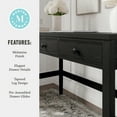 thumbnail image 3 of Martha Stewart Home Office 3 Drawer Desk with Tapered Legs in Black with Oil Rubbed Bronze Hardware, 3 of 12