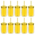 thumbnail image 1 of Acrylic Tumblers with Straw 18 oz. Set of 10, Bulk Pack - Perfect for Smoothies, Iced Coffee, Soda, Other Beverages - Yellow, 1 of 5