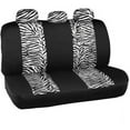BDK Zebra Car Seat Covers with Floor Mats, Animal Prints 2Tone Split